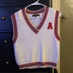 Almost Famous Vest Color Whites With red And Blue
