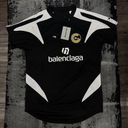 Balenciaga Two Tone Soccer Mesh Jersey 