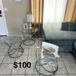 3 Glass Tables