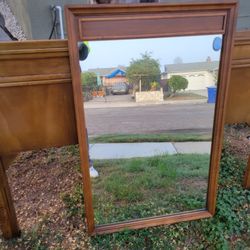 Mid Century Walnut Framed Mirror