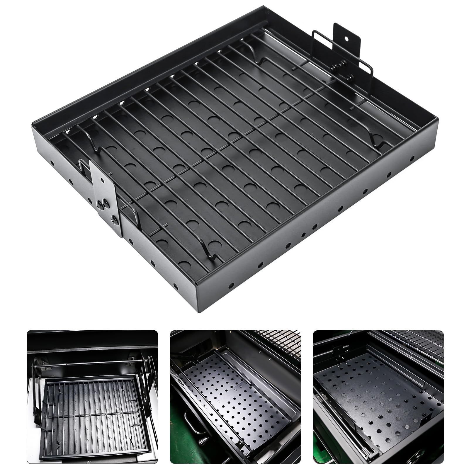Hisencn Stretchable Charcoal Tray (15–28”) | Heavy-Duty Adjustable BBQ Basket | Fits Smoke Hollow
