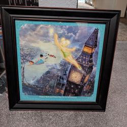 Thomas Kinkade Prints Of Peter Pan, Tinkerbell, Wendy Flight To Neverland 15"X15"