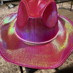 New Women’s Pink Shiny Cowgirl Cowboy Hat