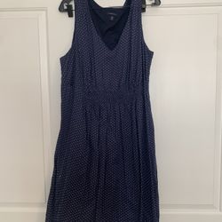 Lands End Dress Polka Dot Size 24 Sundress Smocked