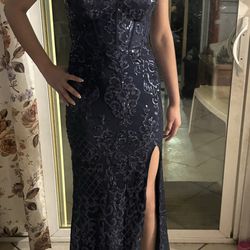 Navy blue prom dress