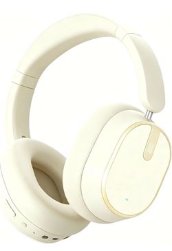 Brand New ANC Bluetooth Headphones – Cream & Gold – 60Hr Battery