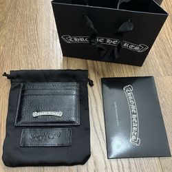 Card Holder Black Bank Card Protection Case Chrome Hearts Cowhide 