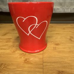 Red Ceramic Vase Flower Valentine’s Day