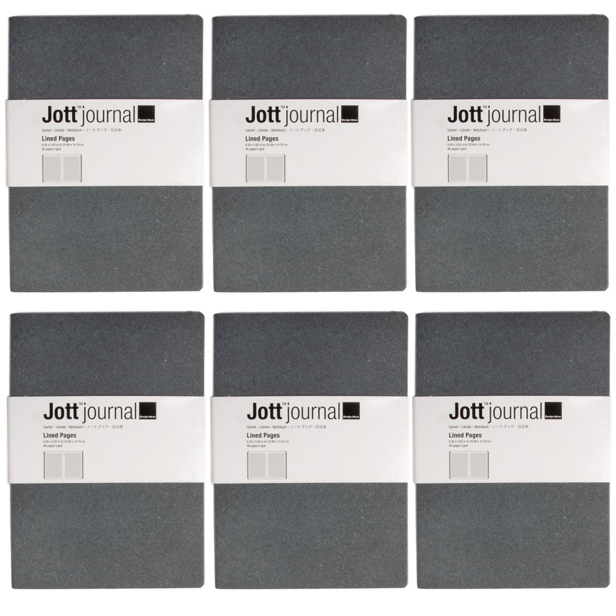 Design Ideas (6 Pack) Soft Cover Jott Journal For Women, Journal For Men 96pg Writing Journal, Ruled Journal, 5.75" x 8.25"