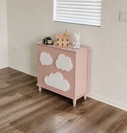 Brand New Kitchen Nursery Storage Cabinet Pink Buffet Cabinet Sealed In Box