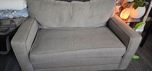 Gray Fabric Loveseat Sofa