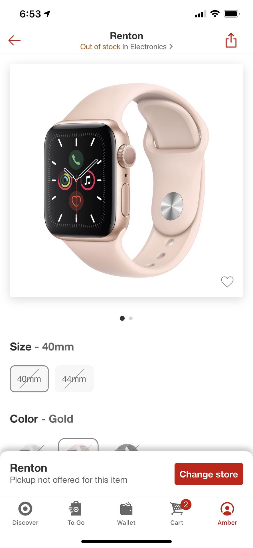 Apple Watch series 5 40mm pink
