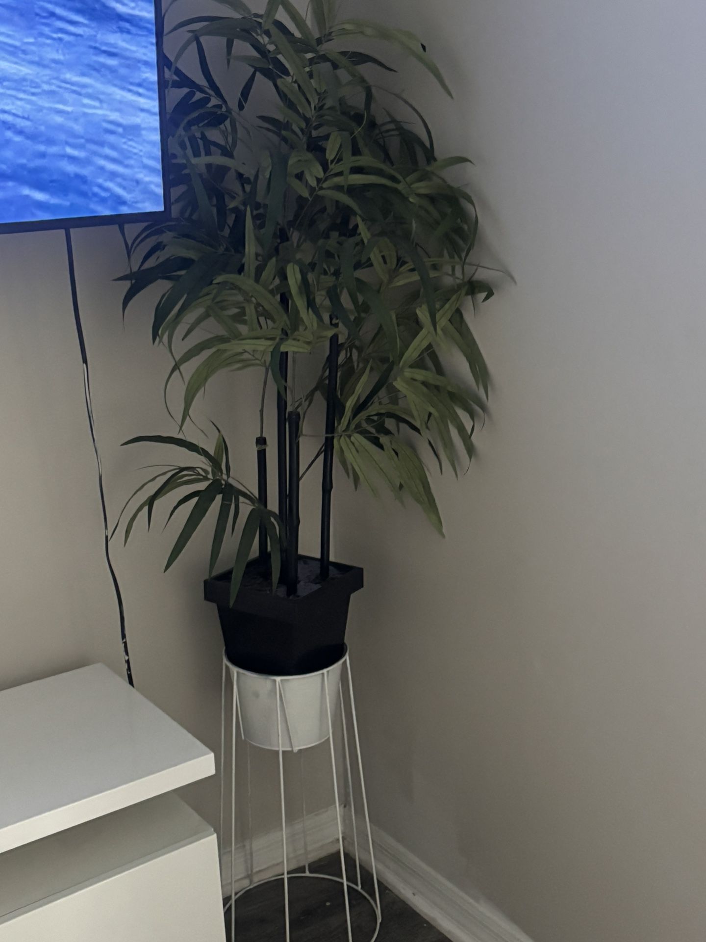 Fake Flower With White Pot