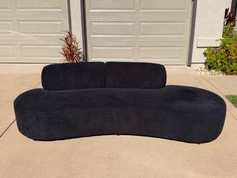 Curved Black Couch