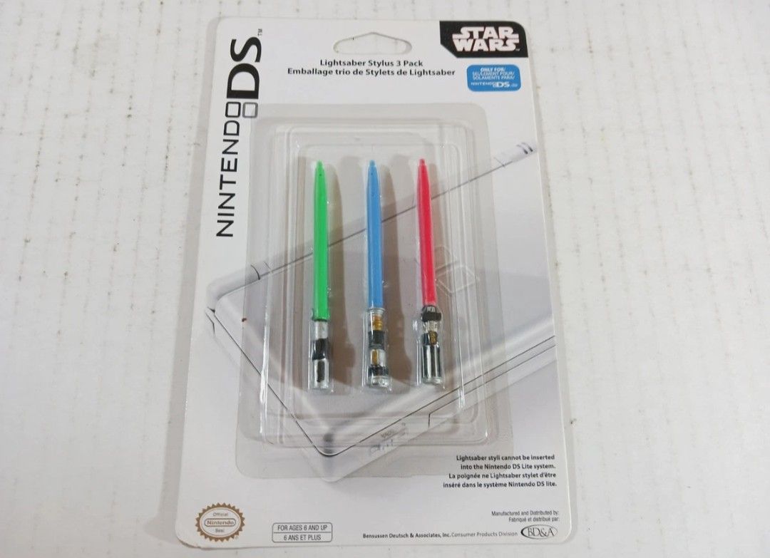 Nintendo DS Star Wars Lightsaber Stylus Pack Brand New Light Saber OEM Official
