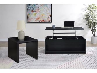 Knapp Black 2-piece Lift Top Coffee Table Set