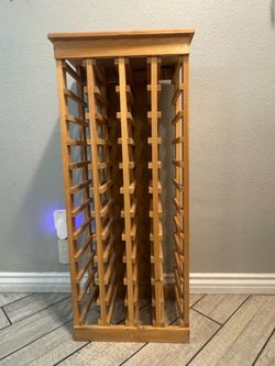 Pinewood 44 Bottle Wine Rack Tall & Solid, Space Saver 43”x18”x11” Great Cond.