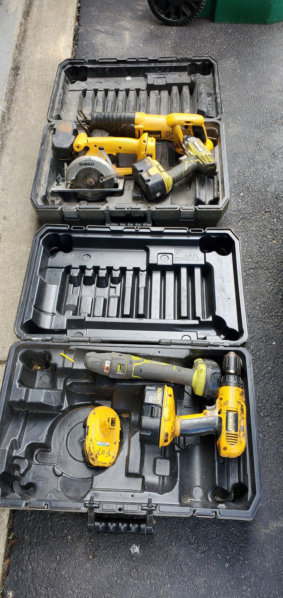 Dewalt and roybi power tools
