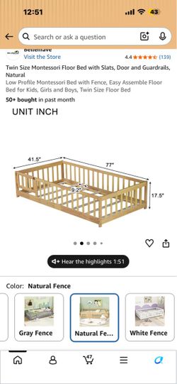 Twin floor bed frame