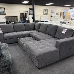 New Pull Up Sectional In Gray or Beige Color. Delivery & Set Up Available 
