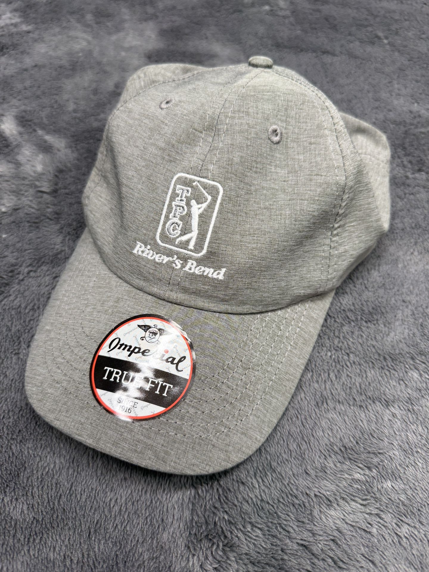 NEW Grey and white TPC River Bend adjustable hat #golfstyle