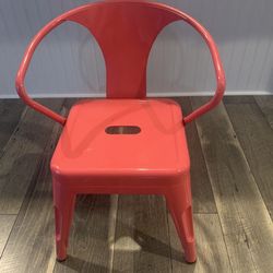 Children Size Pink Metal Chairs 