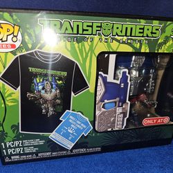 Funko Pop! Tee Shirt Bundle Large Transformers Optimus Prime Target Exclusive.