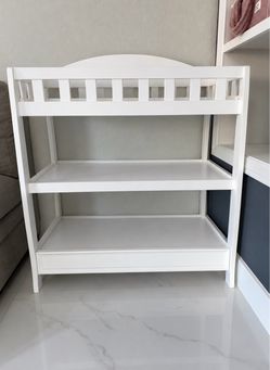 White Wood diaper Changing Table