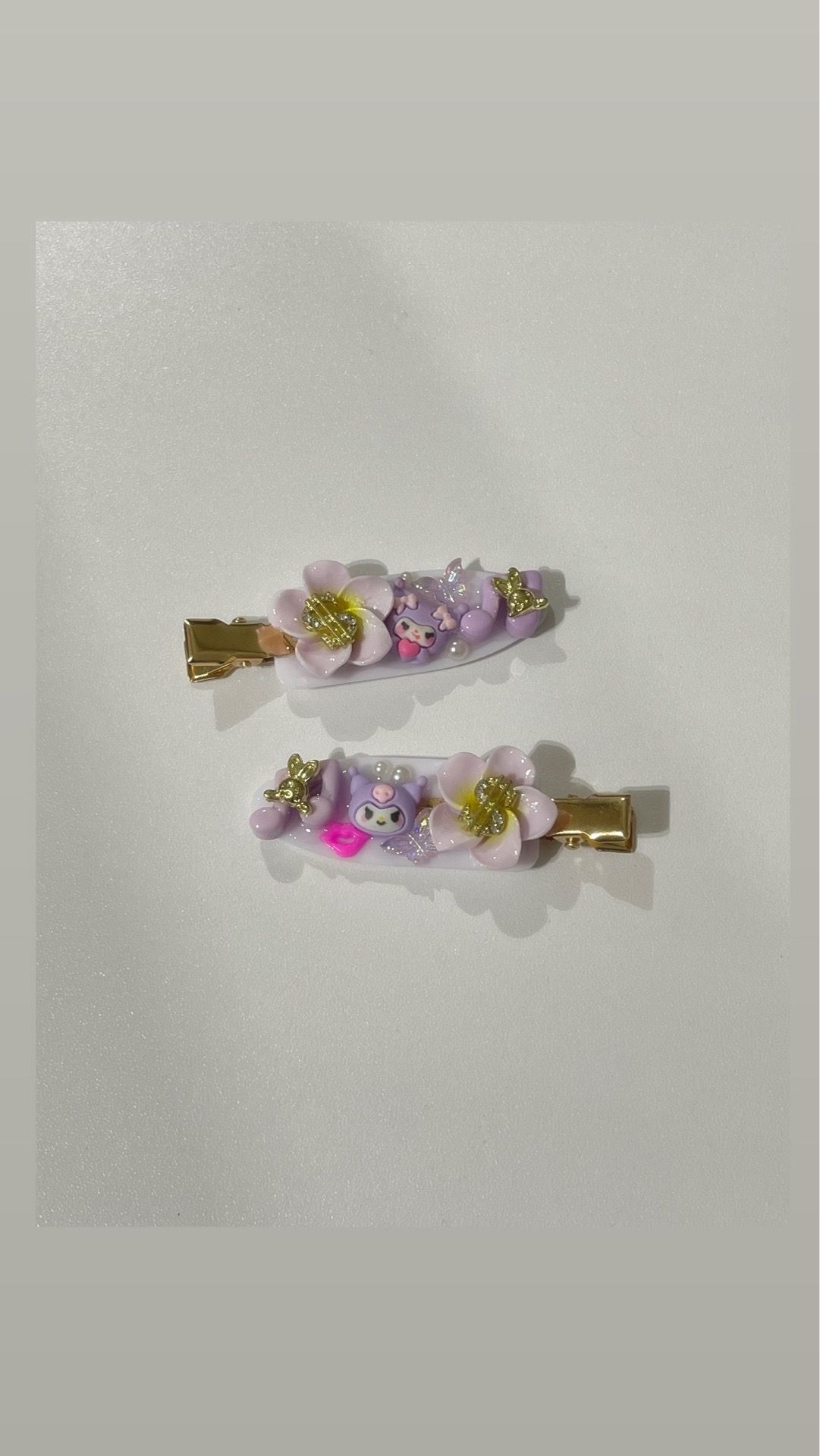 Handmade bedazzled hair clips