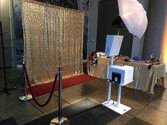 Backdrop stand with backdrop curtains
