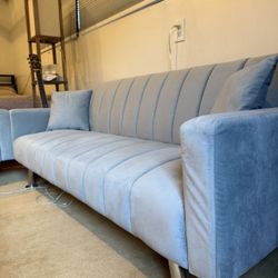 Two gray convertible couches