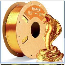 ERYONE Silk PLA Filament for 3D Printer, 1.75mm +/- 0.03mm, 1kg (2.1LBS)/Spool, Liquid Gold