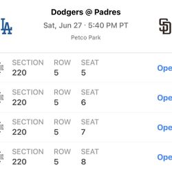 Padres vs Dodgers June 27, 2026