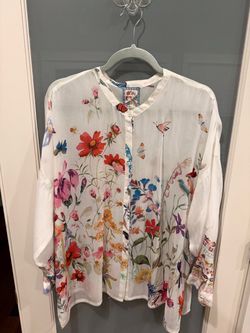 NWT Johnny Was Odessa Blouse L Embroidered Boho Top Sealed