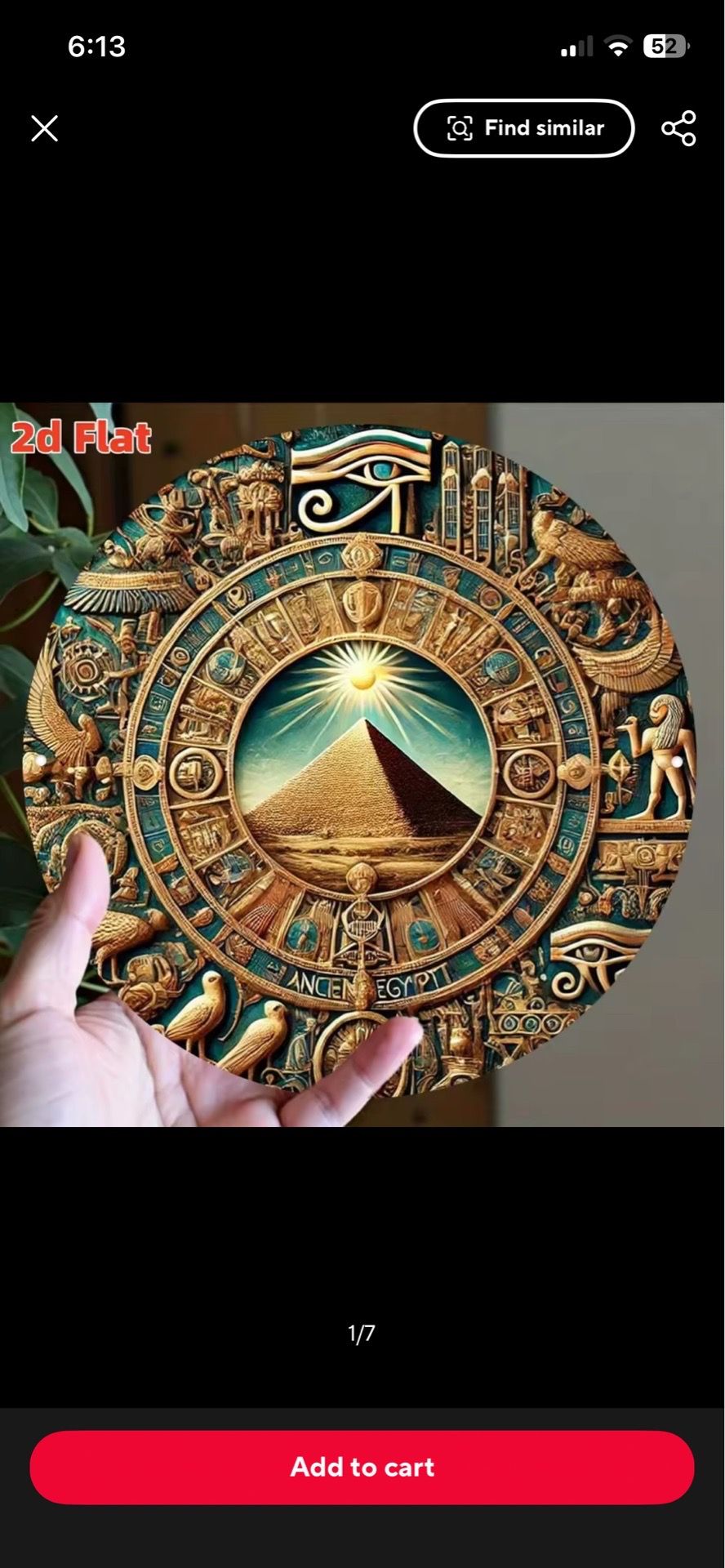 High Definition Metal Tin Sign Ancient Egyptian Pyramid and Eye of Horus Round Wall Art Decor for Egyptian Mythology