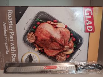 Roasting Pan, Swaving Platter, And Carving Knife Brand New : Holiday Special