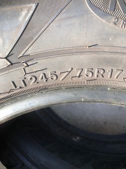 TWO 254/75/17 GOODYEAR WRANGLER, KEVLAR, SUV, TRUCK TIRES !!!