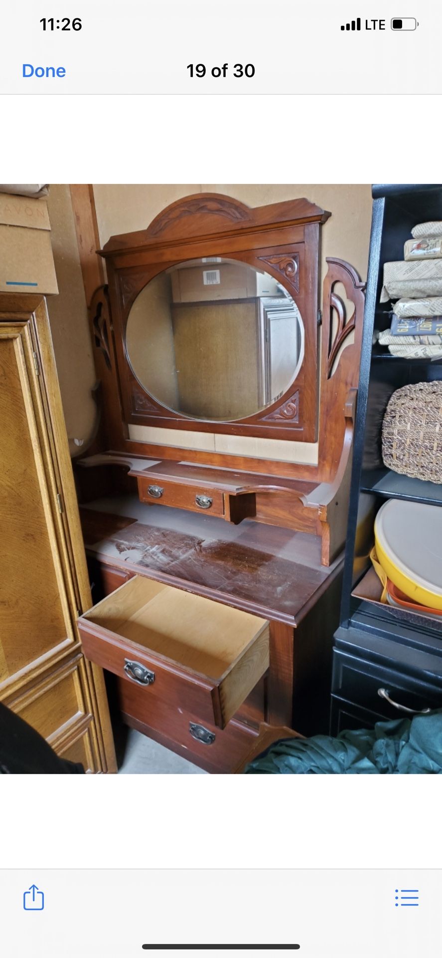 Antique dresser with mirror that swivels