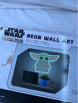 Disney’s Star Wars The Mandalorian the child neon wall art