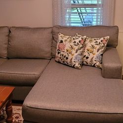 Taupe Sectional Sofa with Chaise