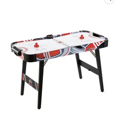MD Sports Easy Assembly 48" Air Powered Hockey Table, Compact Storage/Foldable Legs, Red/Black