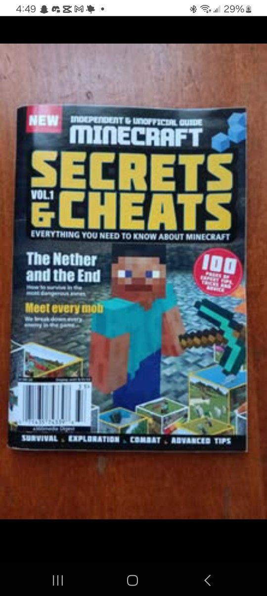 Minecraft Cheats And Secrets Book.