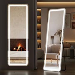 Full length LED Lighted Wall/Floor Mirror - 3 colors, Dimmable