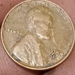 1954 Wheat Penny With D Mint Mark 