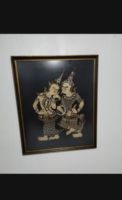 VINTAGE THAI ARTWORK - DANCING GODDESS 23"×19"