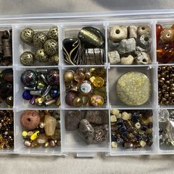 Brown And Gold Tone Beads