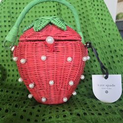 NWT Pearl Embellished Strawberry Basket Bucket Bag Kate Spade New York x
Target Red