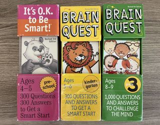 Lot Of 3 Brain Quest Smart Quiz Cards For Ages 4-5, 5-6 And 8-9 Great For Kids Gift Ideas 