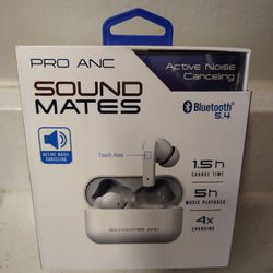 Sound Mates Pro ANC Earbuds ( NEW ) wireless, Bluetooth, active noise cancelling.