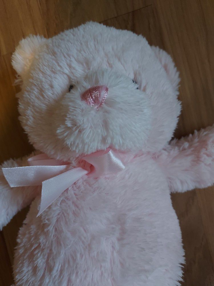 My First Teddy Pink Baby Gund Bear Velvety Soft Plush Stuffed 10.5" Sewn Eyes Nose